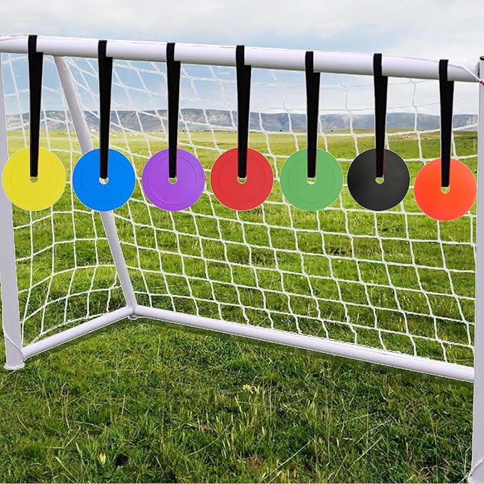7 Pieces Soccer Goal Target Trainer with Adjustable Straps,Multi-Color Soccer Target for Shooting Accuracy Training for Football,Hockey,Basketball,Lacrosse Goal Sports Training