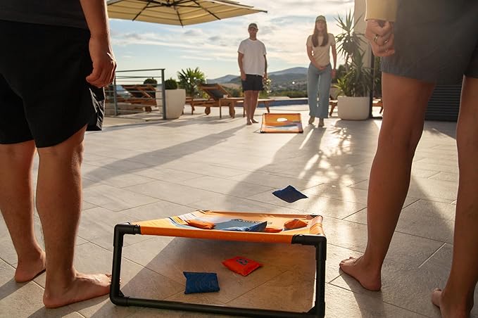 Waboba Portable Cornhole Set, Includes 8 Corn Hole Toss Bags and Travel Bag, Easy Assembly and Take Down
