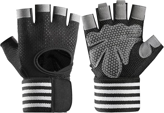 Workout Gloves for Men Workout Gloves Women, Wristband Weight Lifting Glove Breathable, Silicone Anti-Slip Weightlifting Glove Gym Accessories