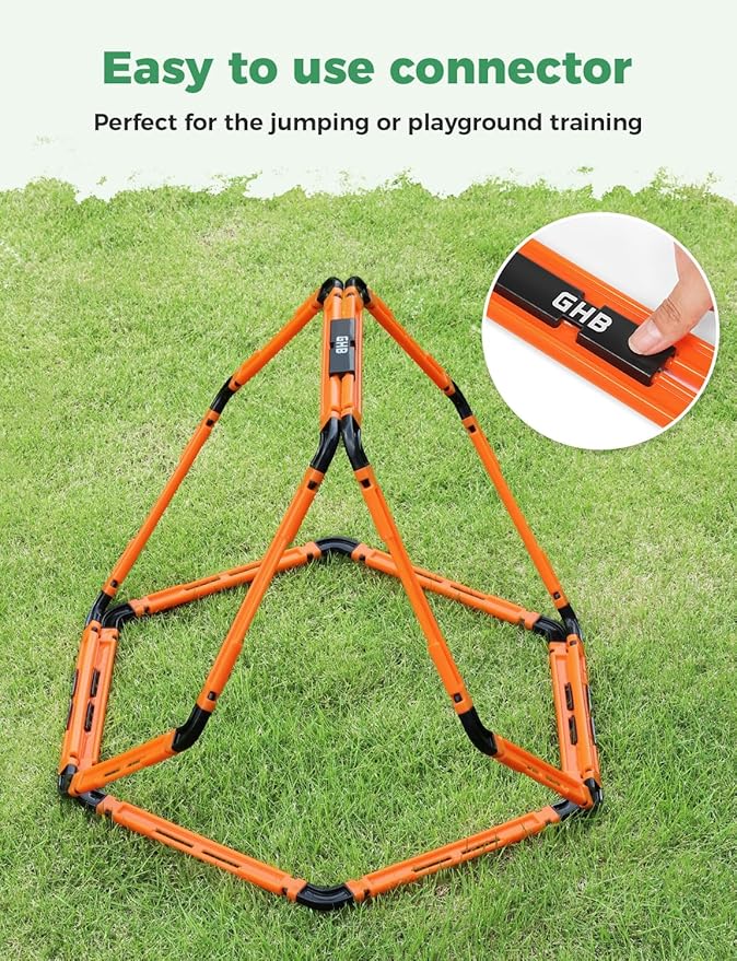 GHB Hex Agility Rings Speed Rings with Carrying Bag 6 Set Portable Hexagon Rings, Agility Ladder for Agility Footwork Training