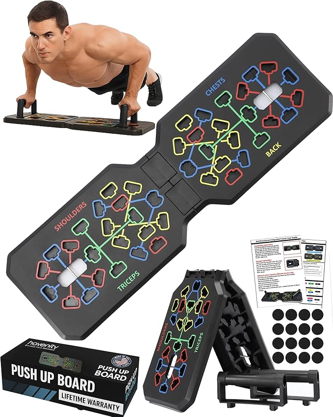 Push Up Board Fitness, Foldable 20 in 1 Push Up Bar at Home Gym, Multi-Functional Pushup Stands for Chest Muscle Exercise, Pushup Stands for Strength Training Portable Exercise Equipment for Men & Women