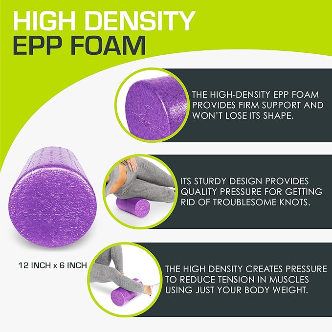 ProsourceFit High Density Foam Rollers 36 - inches Long,Firm Full Body Athletic Massage Tool for Back Stretching, Yoga, Pilates, Post Workout Muscle Recuperation