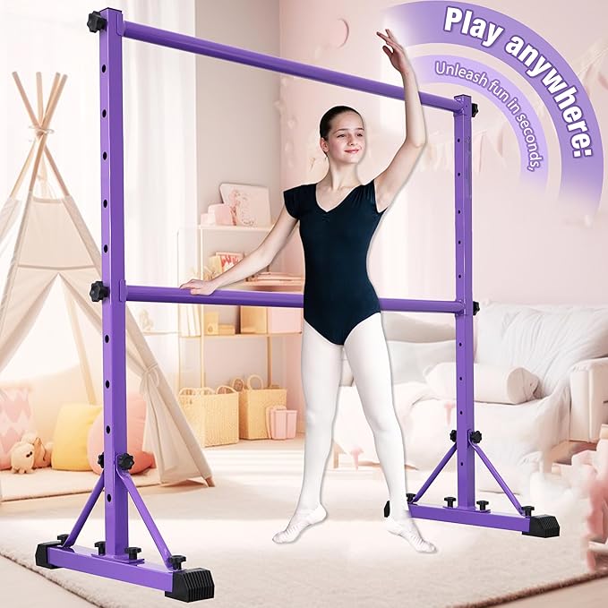 Adjustable Ballet Barre,Portable Dance bar,Fitness Equipment for Dance & Balance Excercise,Super Sturdy for Balance Workout,Weight Limit 250 LBS