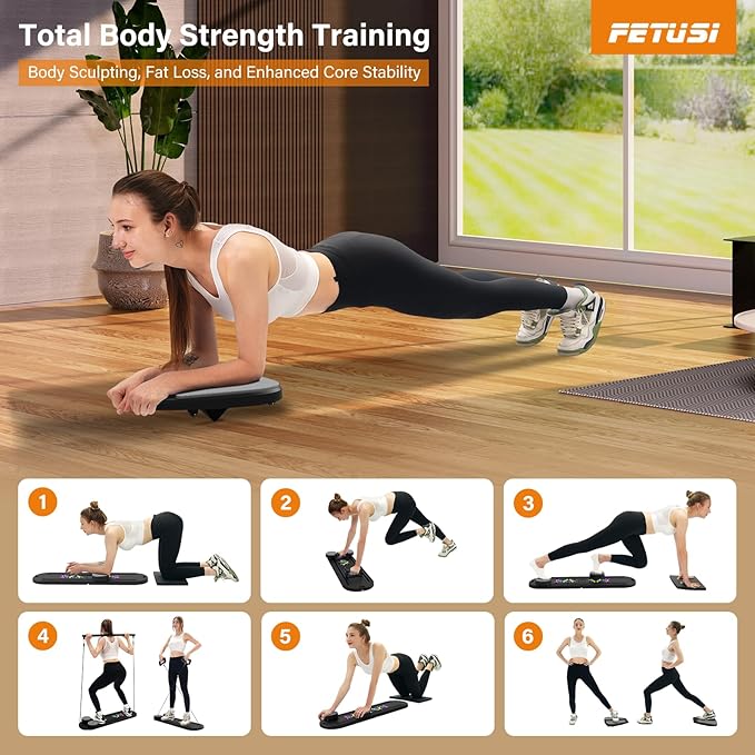 Pilates Board,Foldable Pilates Reformer Sets with Timer,Multifunctional Abdominal Pilates Board for Home Workout Equipment,Portable Ab Board Trainer Pilates Exercise Machine, Pilates Board for Women