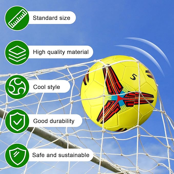 18 Pcs Soccer Balls Football with 4 Pumps Sports Soccer Balls Official Size Soccer Indoor Outdoor Soccer for Child Teens Adult Players Game Training Back to School Gift