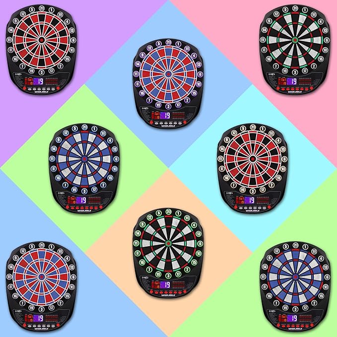 WIN.MAX Electronic Dart Board Soft Tip Dartboard Set LED Displays 3 Languages with 12 Darts 100 Tips Power Adapter