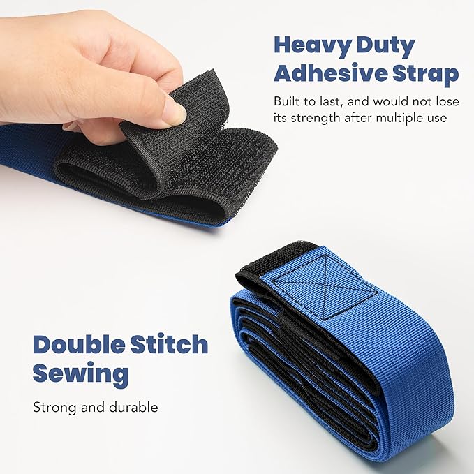Team Building Games 4 Legged Race Bands for Adults Perfect for Carnival, Field Day, Relay Race, Family Backyard Party Supplies (2pk, Blue & Red)