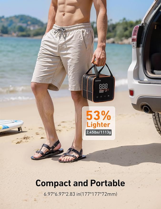 AstroAI P2 Paddle Board Pump 20PSI 12V DC Car Connector Portable,SUP Pump for Paddleboard, Air Pump with Auto-Off, Deflation Function for Paddle Board, Kayaks and Boats