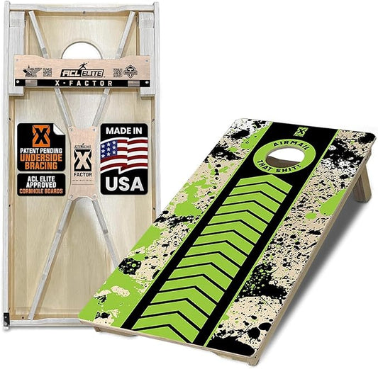 Titan Bags X Factor Cornhole Boards - ACL Elite Approved Cornhole Board Set w/Patent Pending X Underside Bracing for Maximum Durability - Regulation Size for Professional & Outdoor Sports Game