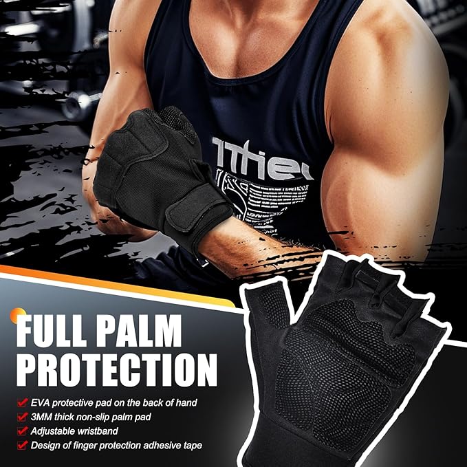 Weight Lifting Gloves, Gym Gloves for Men and Women, Full Palm Protection for Sports, Weightlifting, Training, Cycling, Pull-Ups, Rowing, and Mountaineering