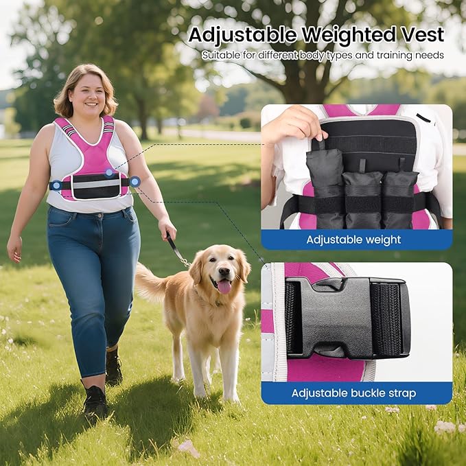 Adjustable Weighted Vest Woman 4-10lb/12-18lb/20-32lb Weighted Vest Men with 6 Ironsand Weights, Shoulder Pads and Large Pocket for Walking Running Crossfit Strength Training
