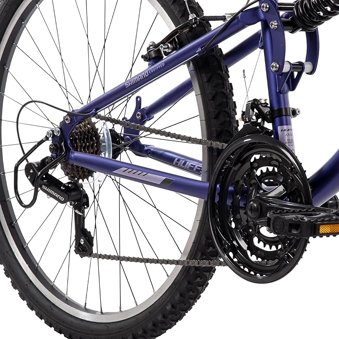 Huffy Stone Mountain Hardtail Mountain Bike for Boys/Girls/Men/Women, 20"/24"/26" Sizes, 6 or 21 Speed Shimano Twist Shifting, Front or Dual Suspension, Comfort Saddle, Sleek Colors