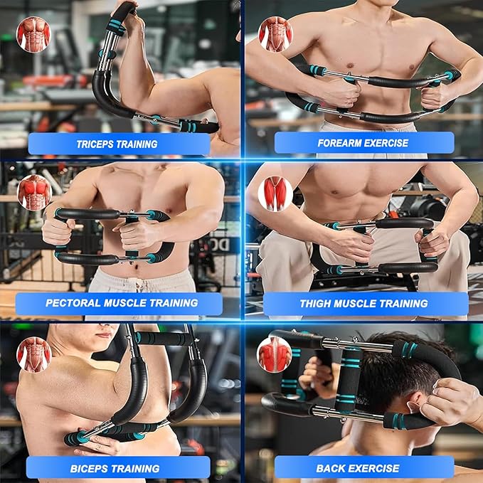 Twister Arm Trainer for Men & Women - Adjustable Chest Workout Equipment with 4-Spring Resistance (30-110Lbs) | Forearm Strengthener Exerciser for Home Gym Fitness Training & Strength Building