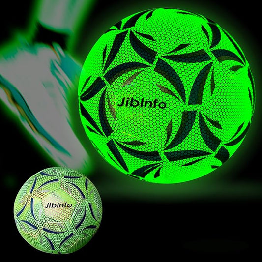 Light Up Soccer Ball Size 4, Glow in The Dark Soccer Ball Luminous Soccer Balls for Day&Night Games and Training Gifts for Men Youth and Adult Night Games