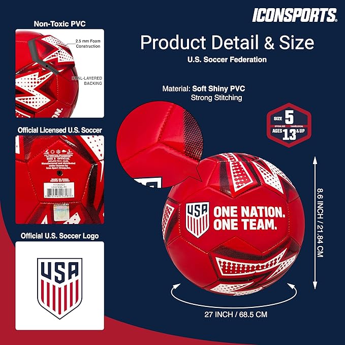 Icon Sports Officially Licensed Tottenham Hotspur Regulation Size 5 Soccer Ball