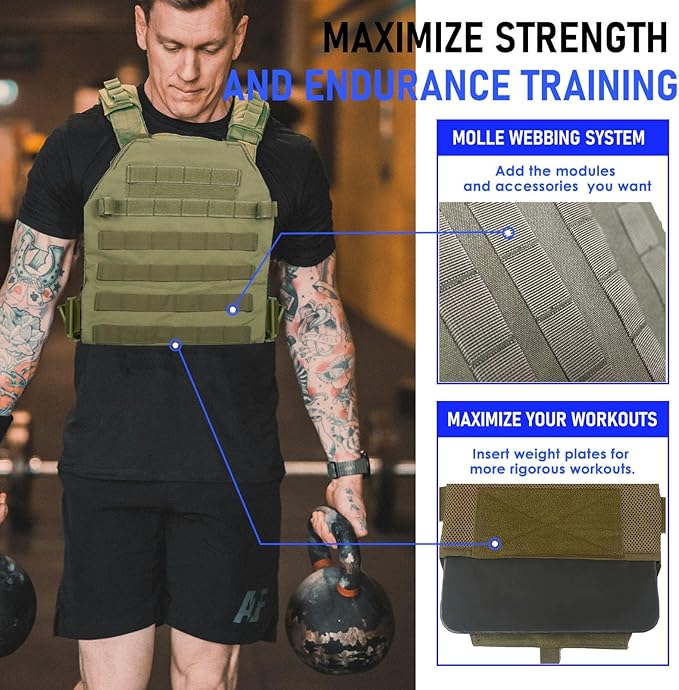 Weighted Vest for Men and Women Weight Vests Adjustable Strength and Endurance Training Fitness Tactical Running