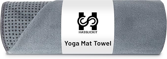 Non Slip Hot Yoga Towel with Grip Dots – Sweat Absorbent Microfiber Yoga Mat Towel for Hot Yoga, Pilates, Bikram & Fitness – 72"x24" Anti-Slip, Quick-Dry, Machine Washable