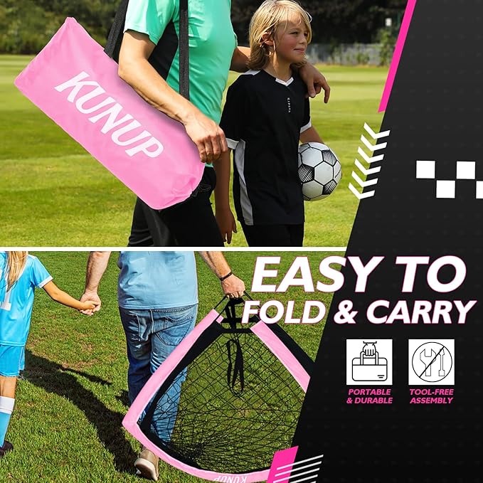 2 of 5×3 6x4 9x5 FT Portable Kids Soccer Goals Set, Foldable Soccer Practice Nets for Backyard with Carrying Bag for Toddler Youth Pop Up Soccer Training Equipment Indoor Outdoor Sports Game Gift