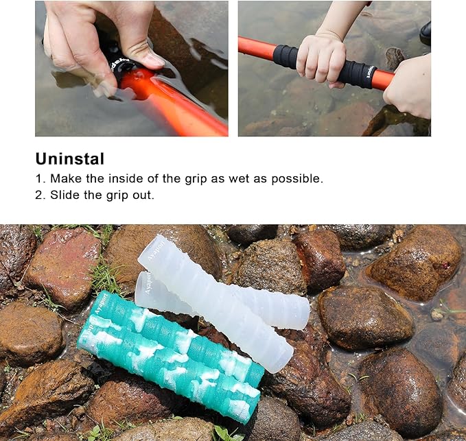 Ayaport Kayak Paddle Grips Non-Slip Silicone Wraps Blister Prevention Kayaking Accessories for Take-Apart Paddles