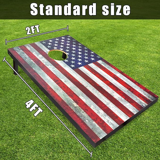 Cornhole Board Set with Carrying Bags & 8 Bean Bags Corn Hole Boards Bean Toss Game for Adults Family Outdoor Lawn Outside Backyard Games