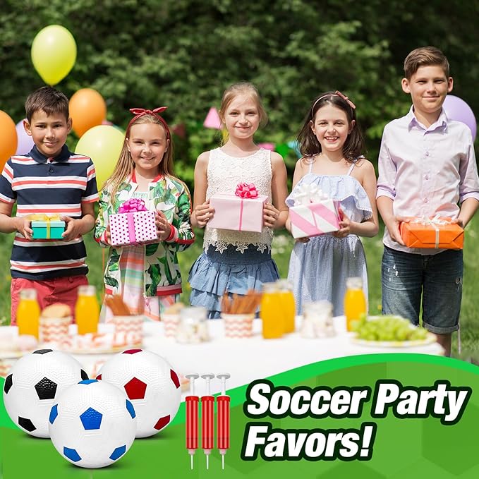Christmas Deflated Soccer Ball with Pump for Age 2-4 Shoebox Gifts,Bulk Shoebox Gift Fillers,Toddler Soccer Balls for Charity Donations Soccer Ball Party Favors