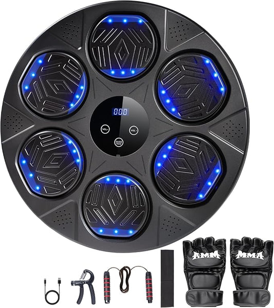 Music Boxing Machine, Workout Equipment with Boxing Gloves, Bluetooth Smart Punching Arcade Machine, Fitness Equipment for Home,Office,Gym