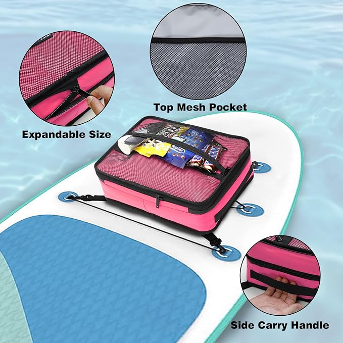 Paddle Board Cooler Bag, Waterproof Surf Sup Deck Cooler Bag Insulated Leakproof 10 Cans, Sup Paddle Board Accessories Bag for Stand Up Paddleboard and Kayak