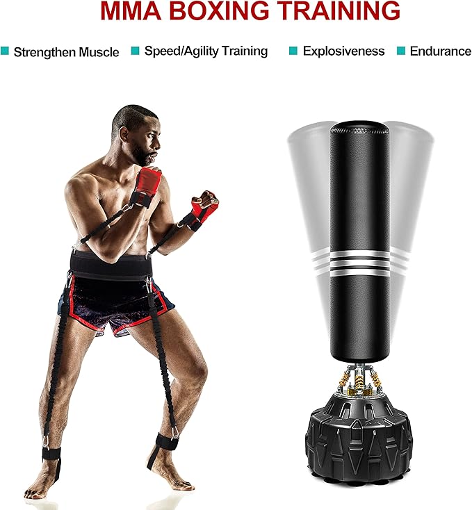 Boxing Resistance Bands MMA Boxing Training Equipment Gear with Handles/Ankle Cuff/Belt for Men,Shadow Boxing Accessories for Kicks Full Body Fitness Exercise Workout to Enhance Power/Speed/Agility