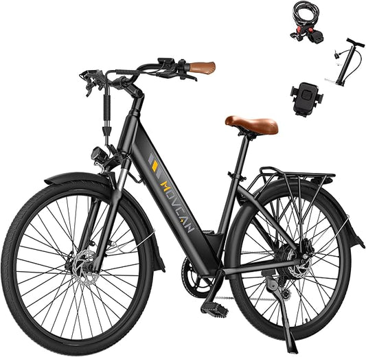 V80 Electric Bike, 1000W Motor 28MPH Ebike, 48V 13Ah Removeable Battery, 26'' City Cruiser Adult Electric Bicycles up to 70 Miles