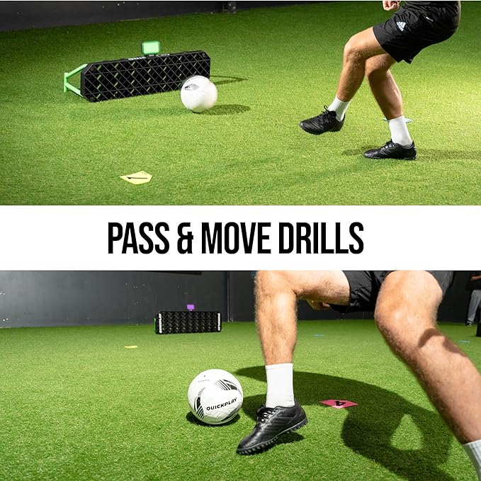 QUICKPLAY Replay Station Soccer Rebound Board - Portable Dual Surface Rebounder with Adjustable Angle - Soccer Training Equipment for Control, Passing Practice