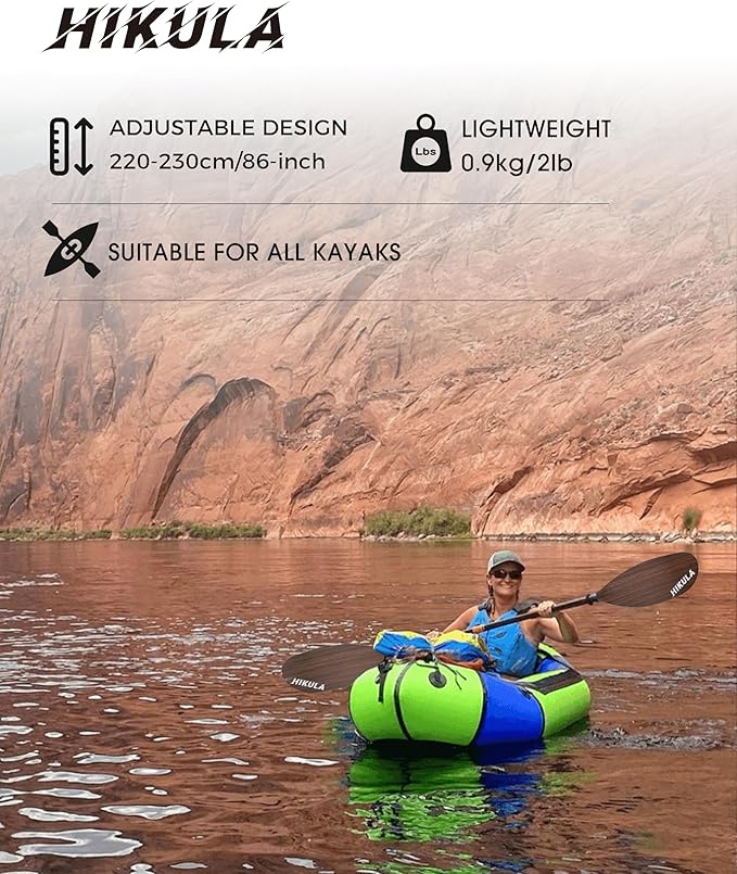 Kayak Paddle Aluminum Shaft Paddle with Nylon Blades, Floating Adjustable Kayaking Oars, 3 Piece, 220-240cm/86-94 Inches,Black/Rose/Teal/Black/Orange/Grey