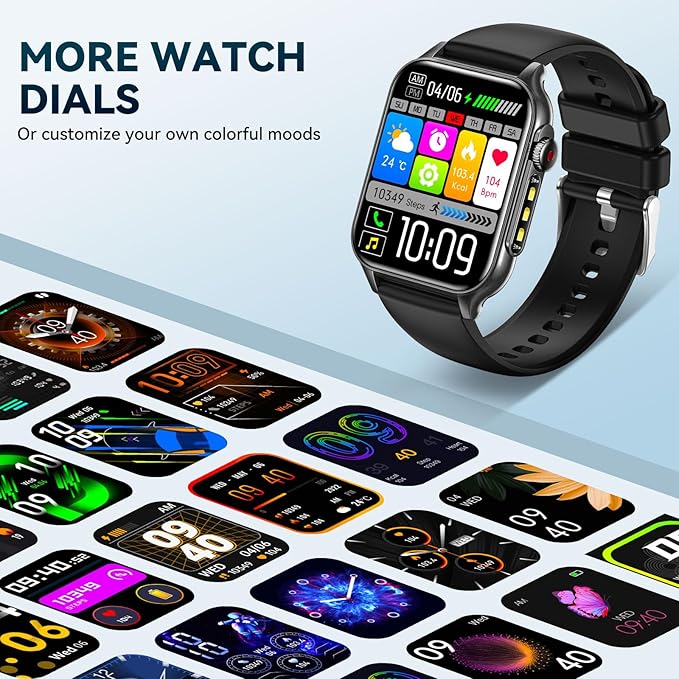 Smart Watches for Women Men (Answer/Make Call) with LED Flashlight, 1.96" HD Touch Screen Fitness Tracker with Heart Rate Sleep Monitor, Waterproof Smartwatch with 100+ Sports Modes