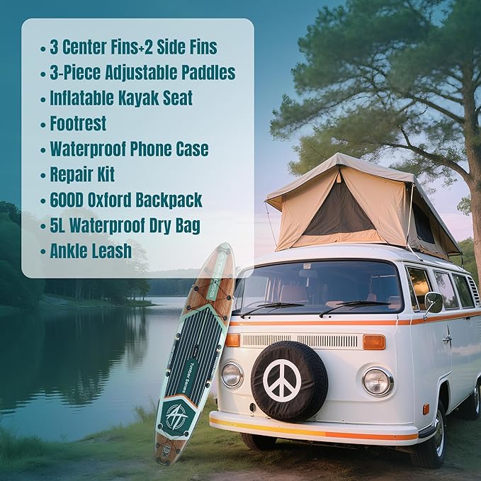 11'6"x35" Inflatable Paddle Board, 450lbs Extra Wide Stand Up Paddleboard for Adults with Premium SUP Accessories Kit & Backpack, Blow Up Kayak Non-Slip Stable Deck Boat for Yoga Fishing Surf