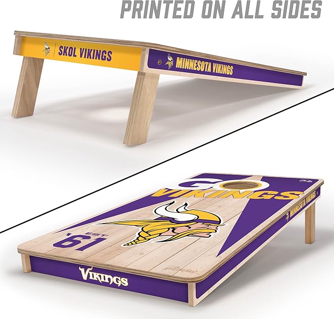 YouTheFan NFL 2’ x 4’ Professional Wood Cornhole Game