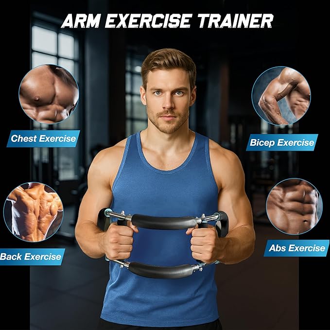 Twister Arm Trainer, Adjustable Twister Arm Chest Exerciser with 3 Settings & Workout Manual for Men & Women, Detachable Power Twister Home Fitness Equipment for Enhancing Upper Body Muscle – 40-90lbs