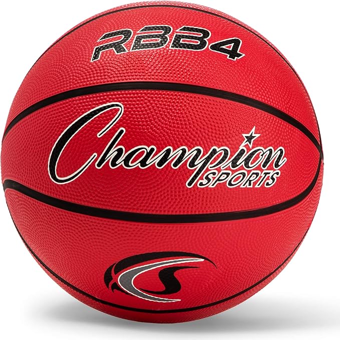 Champion Sports Rubber Basketballs – Heavy Duty Pro-Style, Indoor/Outdoor Use, Premium Basketball Equipment for Physical Education, Various Sizes & Colors (Size 3, 5, 6, 7)