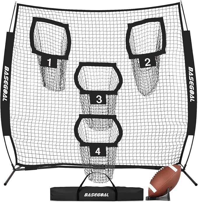 8ft Football Nets with 4 Target Pockets for Improving Accuracy Throwing