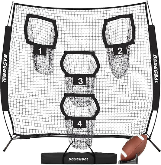 8ft Football Nets with 4 Target Pockets for Improving Accuracy Throwing