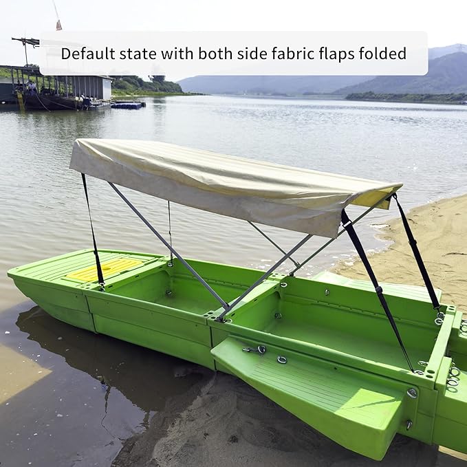 Fishing Boat, Folding Pontoon Boat, Fits in Car Trunk – Portable Modular Kayak, Seats 2-6, Motor-Ready, Sturdier Than Inflatable Boats – Ideal for Lure Fishing, Paddling Trip, Hunting, Rescue