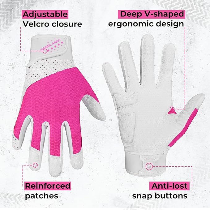 HANDLANDY Baseball Batting Gloves for Adult Youth, Grip Breathable Softball Batting Gloves Fit Men Kids Boys Girls