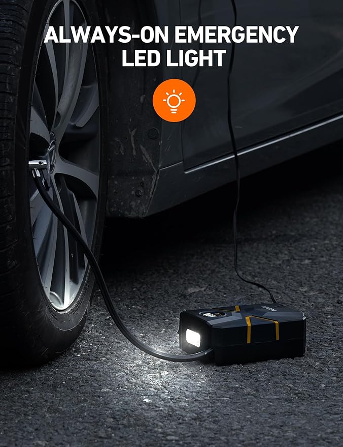 AstroAI S1 Tire Inflator Portable Air Compressor 12V DC, Digital Car Tire Pump 150 PSI, Preset Tire Pressure & Auto Shutoff, Electric Air Pump for Car Tires, Motorcycles, Bicycles, Other Inflatables