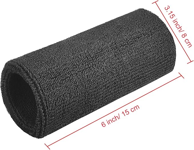 Willbond 6 Inch Wrist Sweatband Sport Wristbands Elastic Athletic Wrist Bands for Sports 2 Pieces