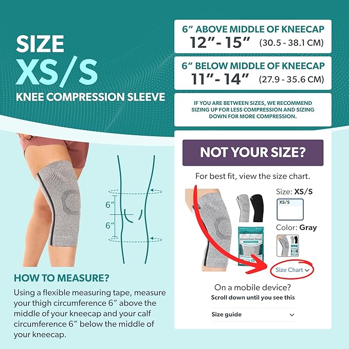 BraceAbility Knee Compression Sleeve - Knit Knee Pain Brace for Men and Women, Arthritis Relief, Meniscus Tear, Running, Workout, Sports, Swelling, Athletic Support for Joint Stability (XS/S Gray)