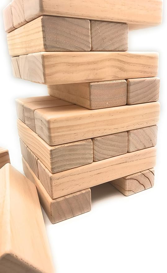 Oojami Giant Timbers Tower: Classic Outdoor Family Fun Stacking Game, 2 Feet Tall and can Grow to Over 5 Feet While Playing