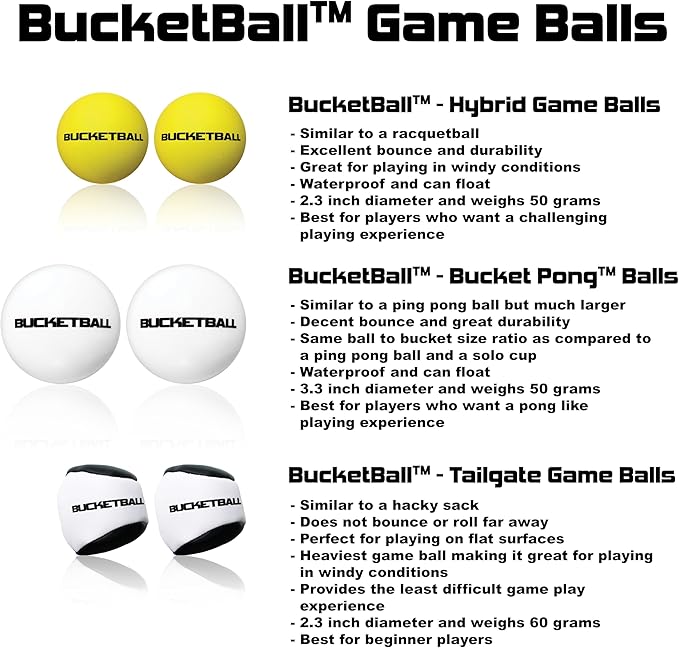 BucketBall | Team Color Edition | Party Pack (Purple/Yellow): Original Yard Pong Game: Best Camping, Beach, Lawn, Outdoor, Family, Adult, Tailgate, Jumbo, Giant Game
