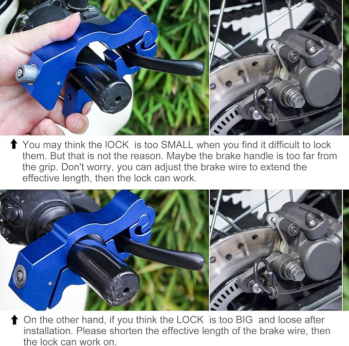 Windance Motorcycle Handlebar Lock Anti Theft Heavy Duty Brake Lever Parking Security Lock for Mopeds Motorbike Bike ATV (Silver)