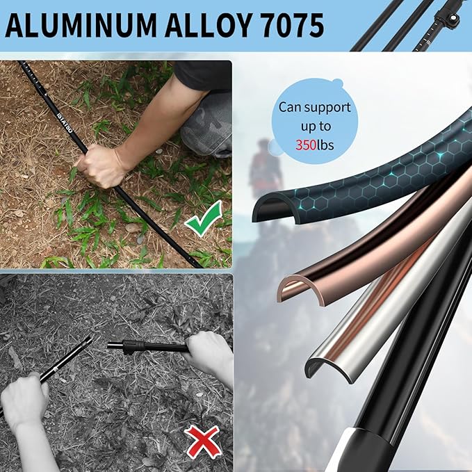 Portable Foldable Hiking Poles, 7075 Aluminum Adjustable Walking Sticks with Quick - Lock, Ideal for Hiking, Camping, and Mountain Trips 2pc Trekking Poles