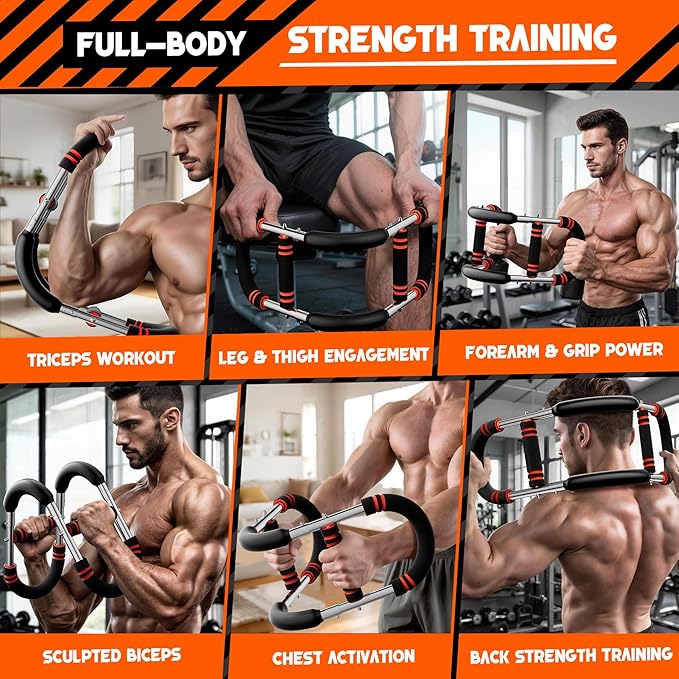 Twister Arm Trainer for Men - Adjustable 3-Level Resistance (60-110 lbs) Chest Exerciser, Arm Trainer & Home Gym Workout Equipment for Biceps, Triceps, Shoulders & Chest