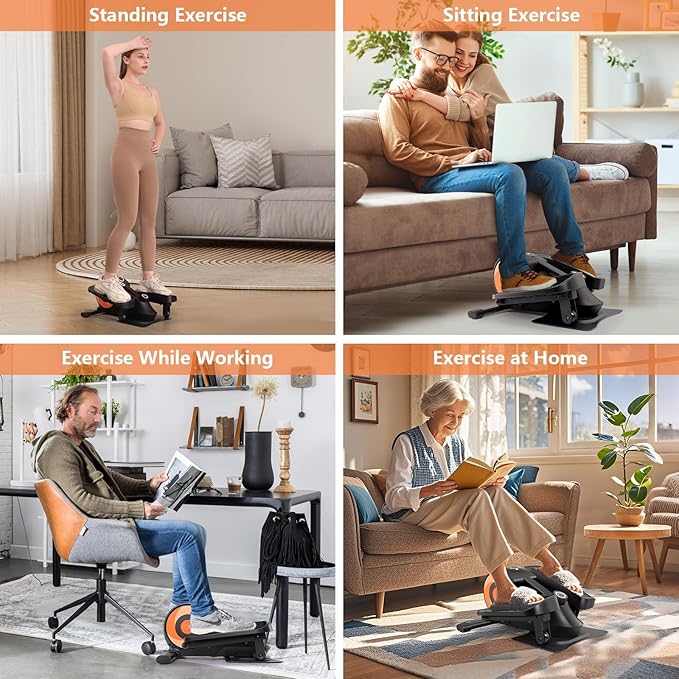 ANCHEER Under Desk Elliptical, Under Desk Bike Pedal Exerciser, Fully Assembled Leg Exerciser 2 in 1 Seated Standing Elliptical, Ultra-Quiet Mini Elliptical Machines for Home Office Use