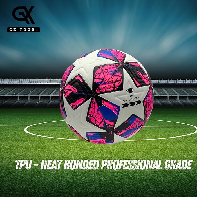 Soccer Ball Size 4. GX Soccer Champions Soccer Ball. Professional Grade PU Durable Material.